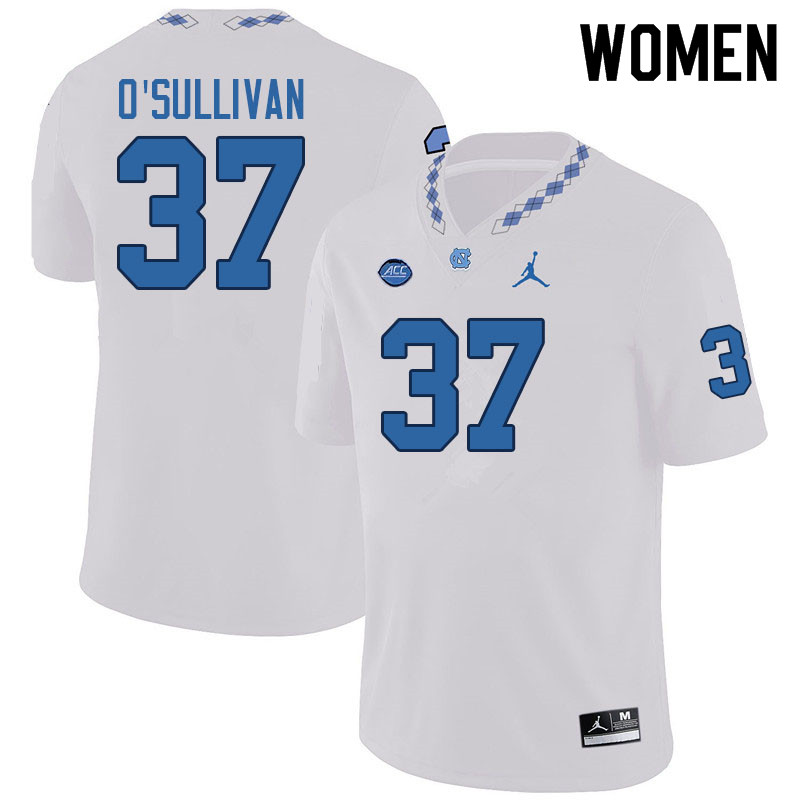 Women #37 Thomas O'Sullivan North Carolina Tar Heels College Football Jerseys Sale-White